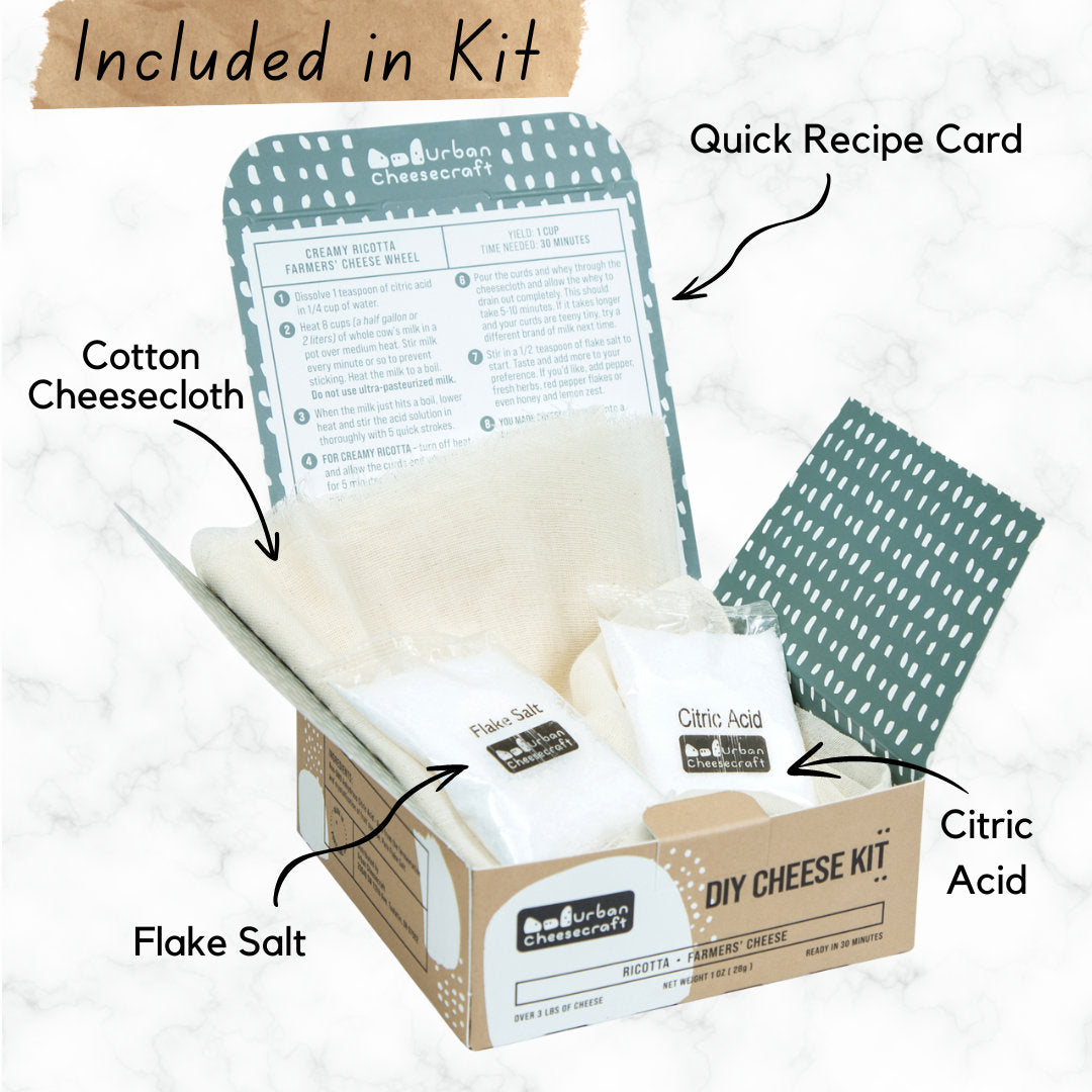 A Dozen Mini Cheese Kits - 4 Batches Ricotta and Farmers Cheese Per Kit