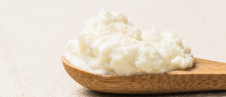 cottage cheese on a spoon
