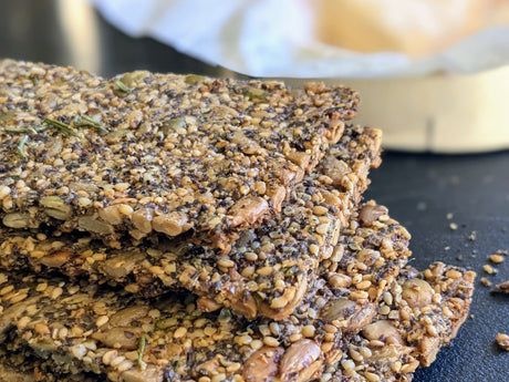 Flourless Low Carb Cheese Crackers - Super Crispy Seed and Parm Recipe