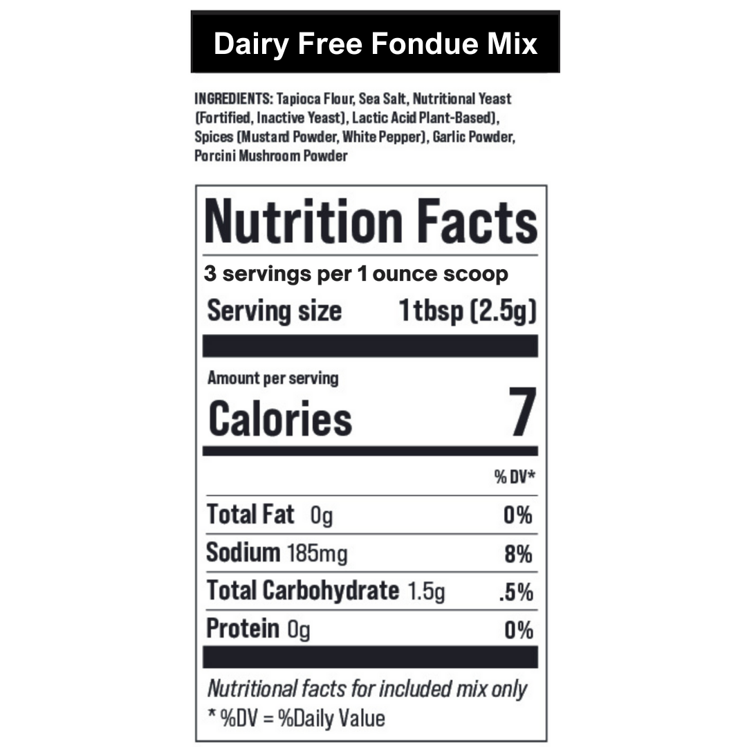 Dairy Free Fondue Mix, Vegan, Paleo, Gluten Free, Nut Free, 12 Batches