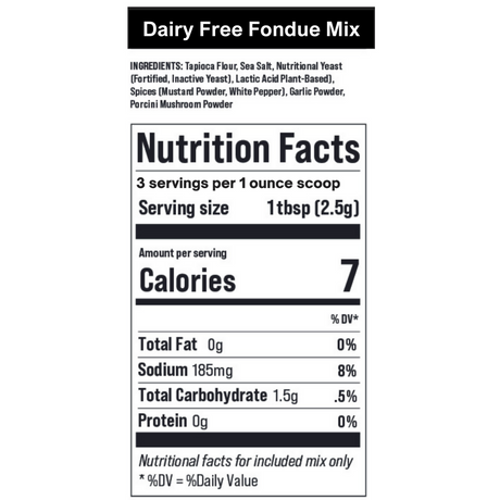 Dairy Free Fondue Mix, Vegan, Paleo, Gluten Free, Nut Free, 12 Batches