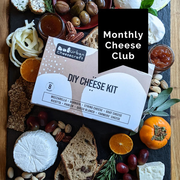 3-Month DIY Cheese Club Gift | Deluxe Cheese Kit for 8 Cheeses + 3 Online Classes