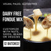 Vegan Fondue Party of Two Gift Box - Ceramic Fondue Pots, Metal Dipping Forks, Dairy Free Fondue Mix (12 Batches)