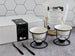 Vegan Fondue Party of Two Gift Box - Ceramic Fondue Pots, Metal Dipping Forks, Dairy Free Fondue Mix (12 Batches)